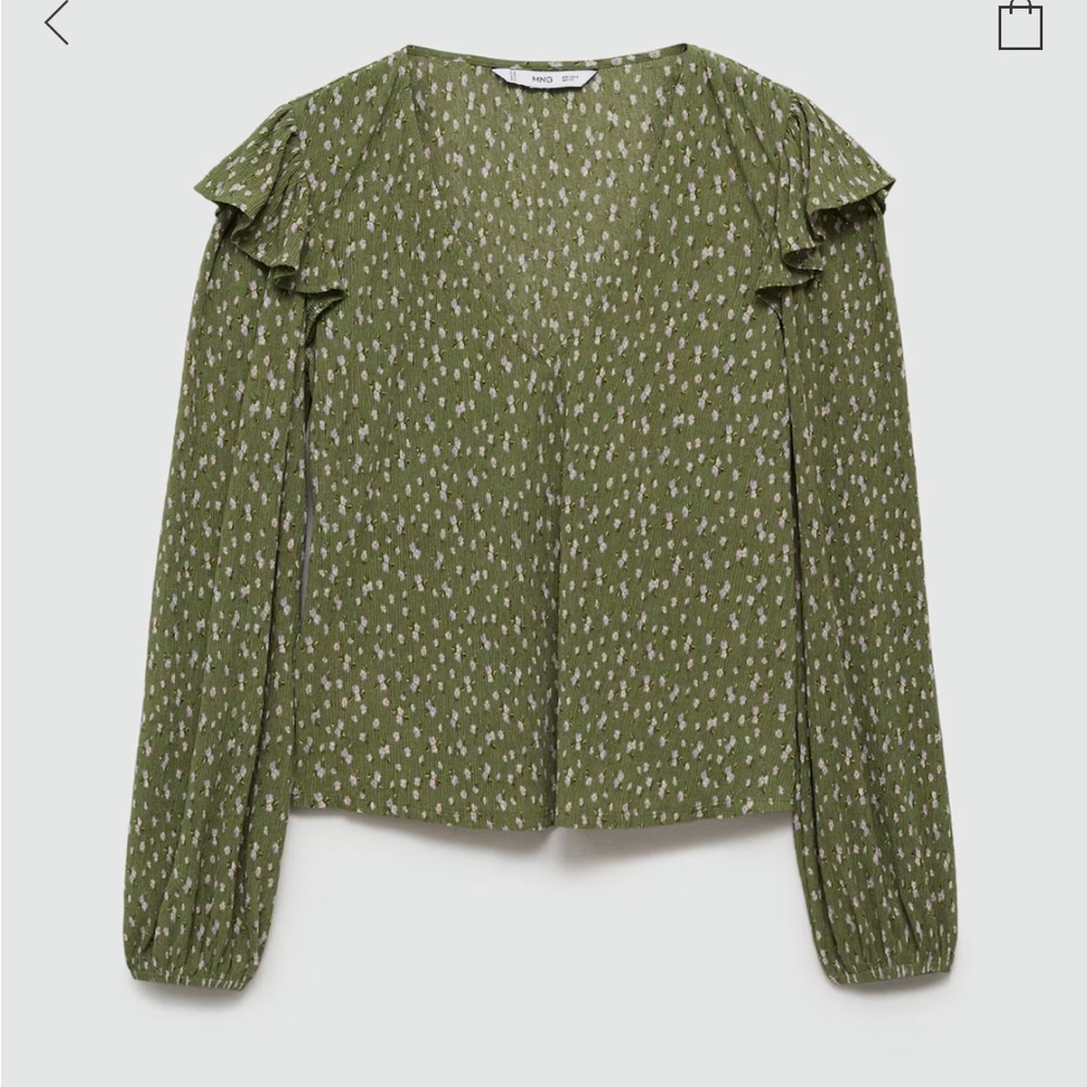 Mango Ruffles Printed Blouse - Picture 4 of 6